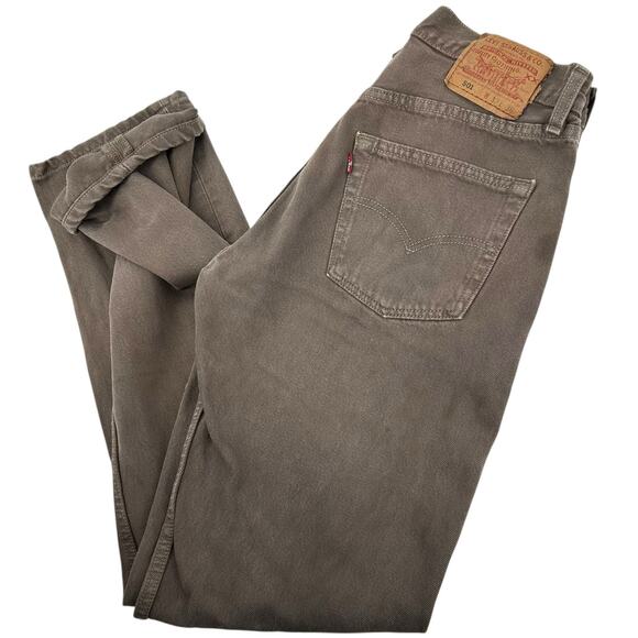 Vintage 90s Men's Levis 501 Button Fly Brown Denim Straight Leg Jeans (32x32.5) - Picture 1 of 10